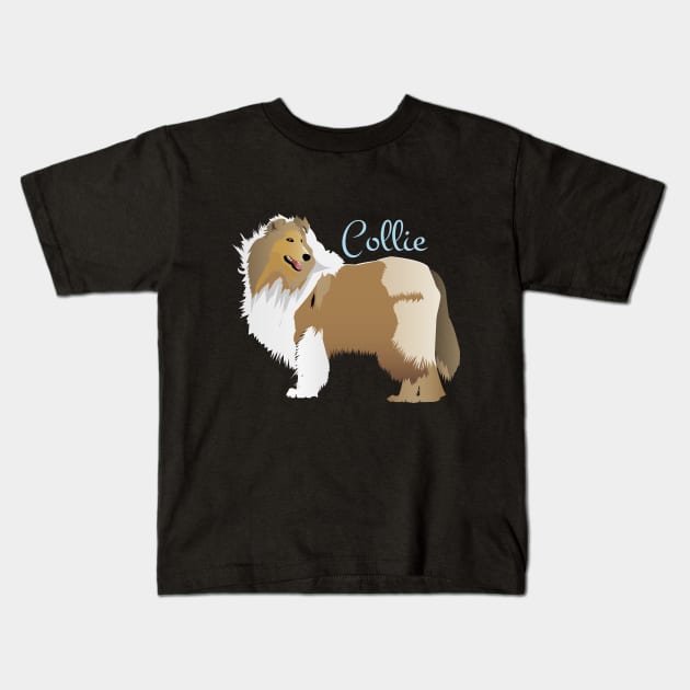 Graceful Rough Collie Kids T-Shirt by NorseTech